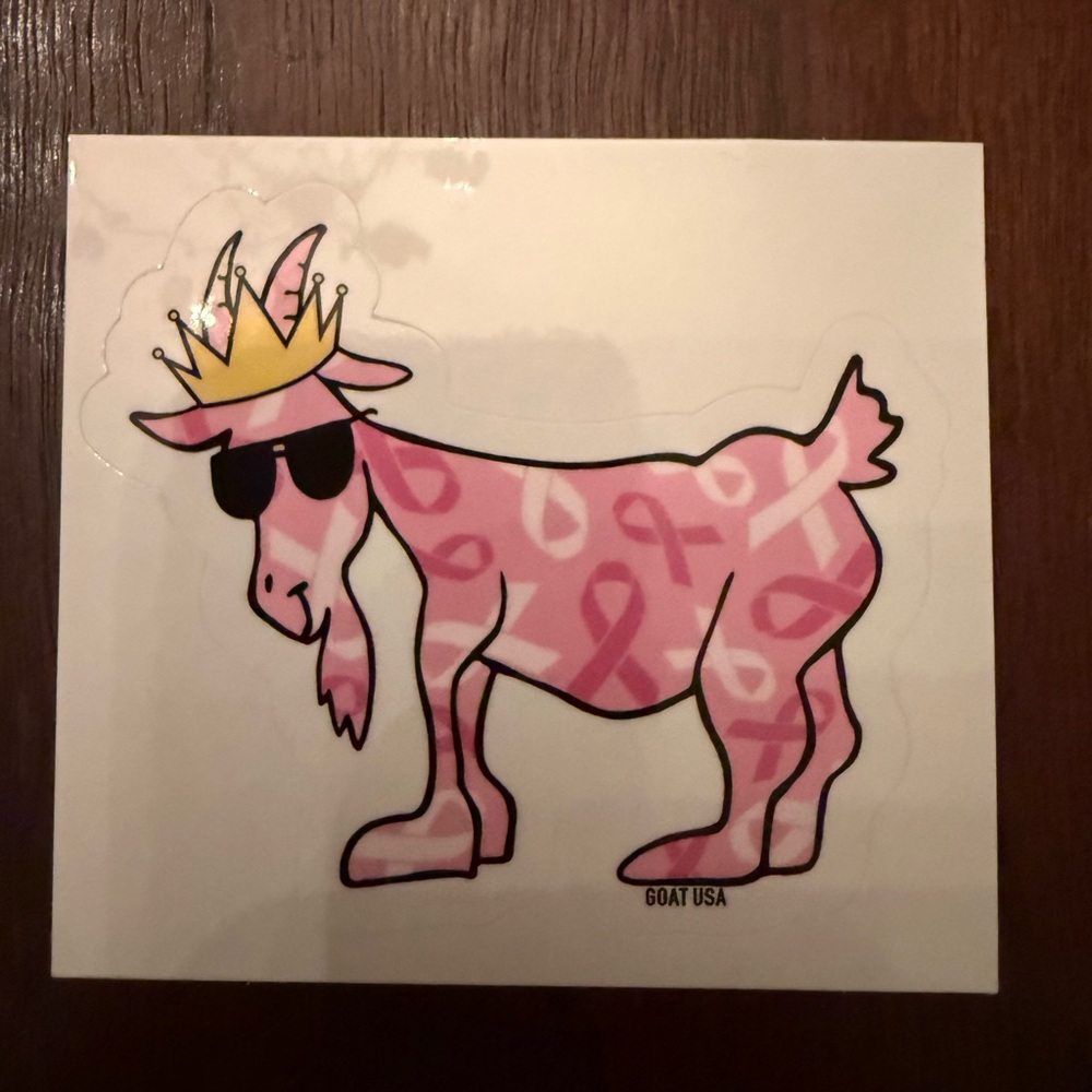 Pink Ribbon GOAT USA Sticker